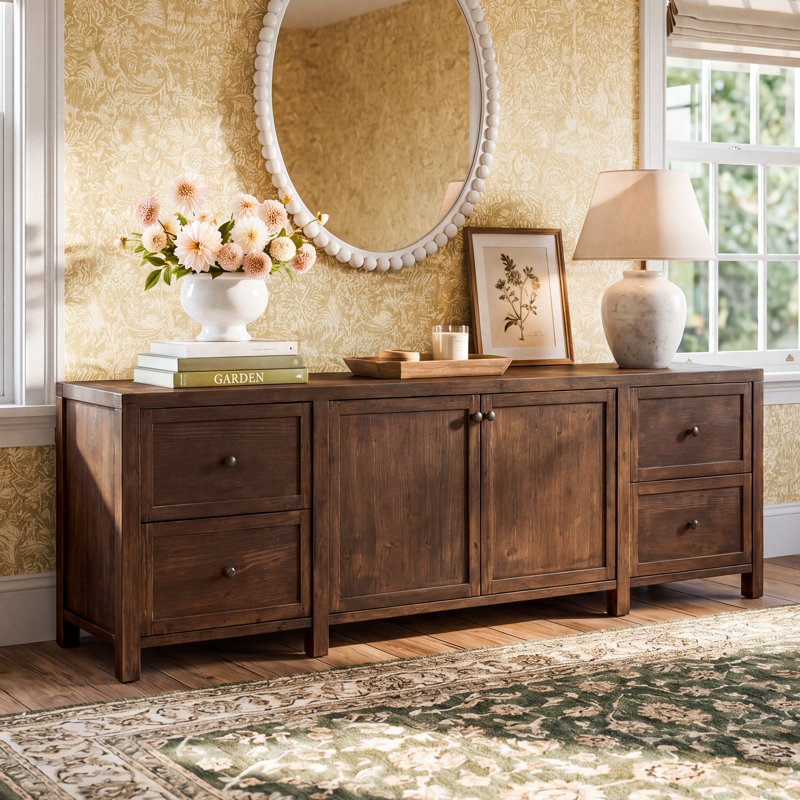 Hynes 92" TV Stand, Dark Brown