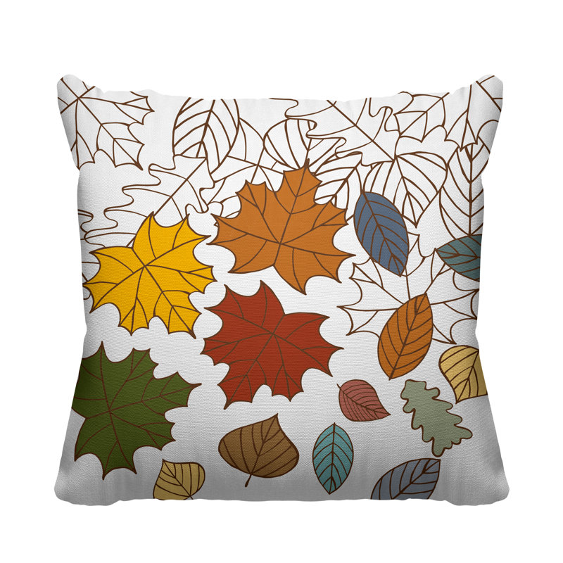 Coussin intérieur / extérieur Collin Maple Leaf, 19 po x 19 po, Blanc, Carré