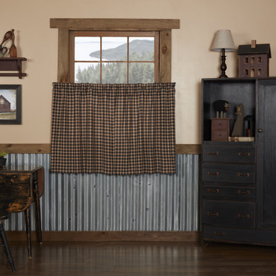 Authier Cotton Plaid Tailored Cafe Curtain