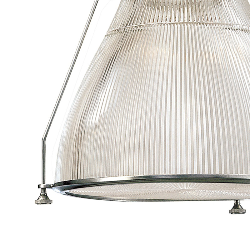 Haverhill 1 - Light Pendant, Polished Nickel, Ribbed