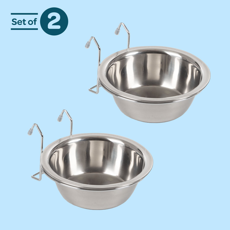 Ensemble de bols pour chien en acier inoxydable PETMAker - capacité de 20 oz chacun , H 3,75 po x l 5 po x P 5,5 po