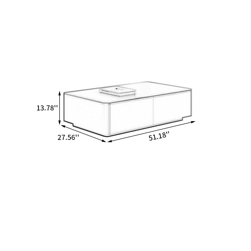 Sturdy Wood Green Coffee Table, 13.78" H x 51.18" L x 27.56" W
