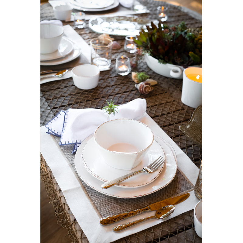Lastra Stoneware Condiment Server, White