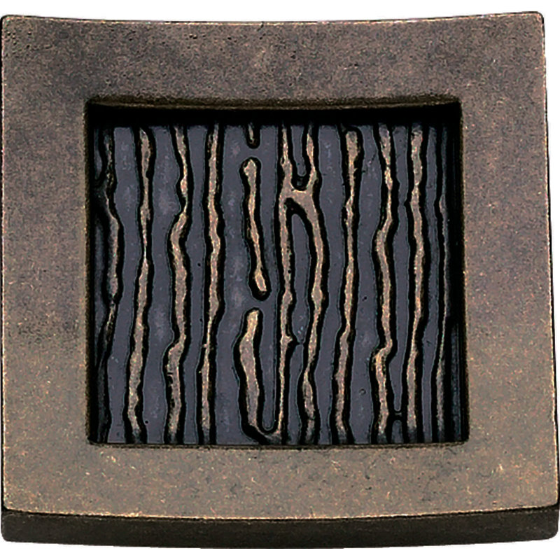 Burnished Bronze Square Modern Knob with Textured Design