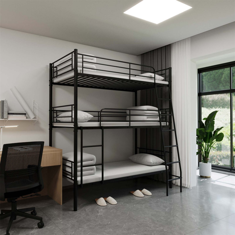 Le lit superposé triple en métal pour chambre à coucher peut être démonté en trois lits