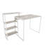 Bureau d'étude moderne, finition marbre blanc, 52,4 po x 23,6 po x 30,2 po | 100% panneau de particules enduit de mélamine et cadre 100% métal | Durable, élégant, parfait pour les bureaux à domicile et les espaces d'étude, design élégant-385429103
