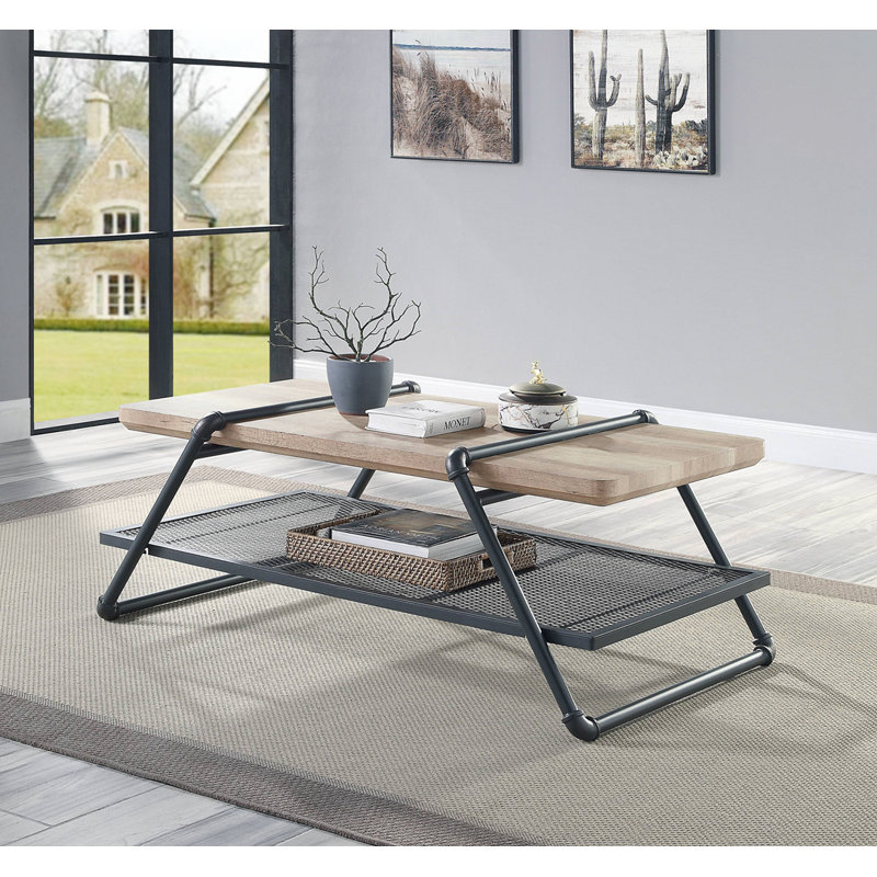 Table basse en chêne et gris sable