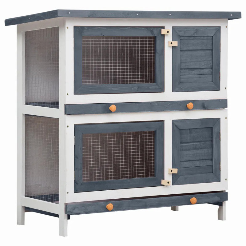 Winston Weather Resistant Rabbit Hutch, Grey