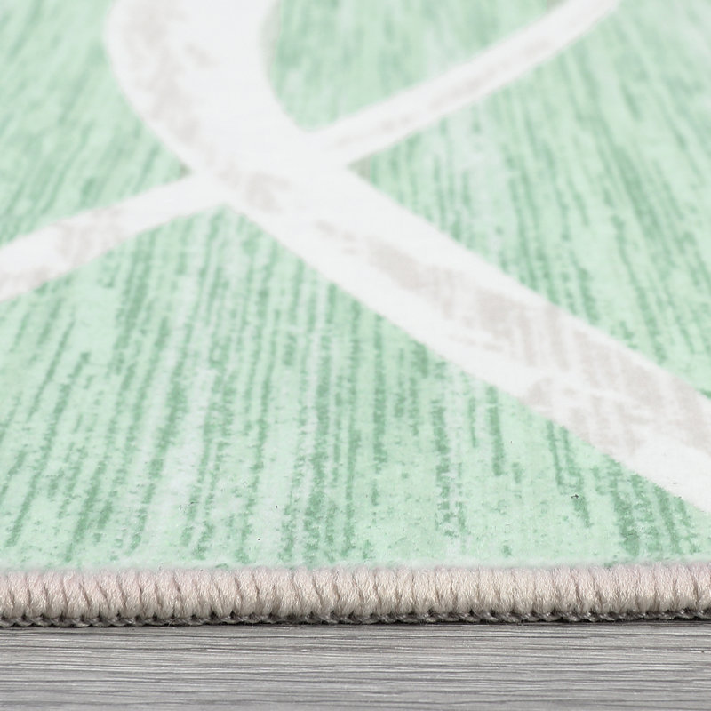 Tapis 9 x 12 Modern Wave, Vert, Rectangle 9 pi x 12 pi