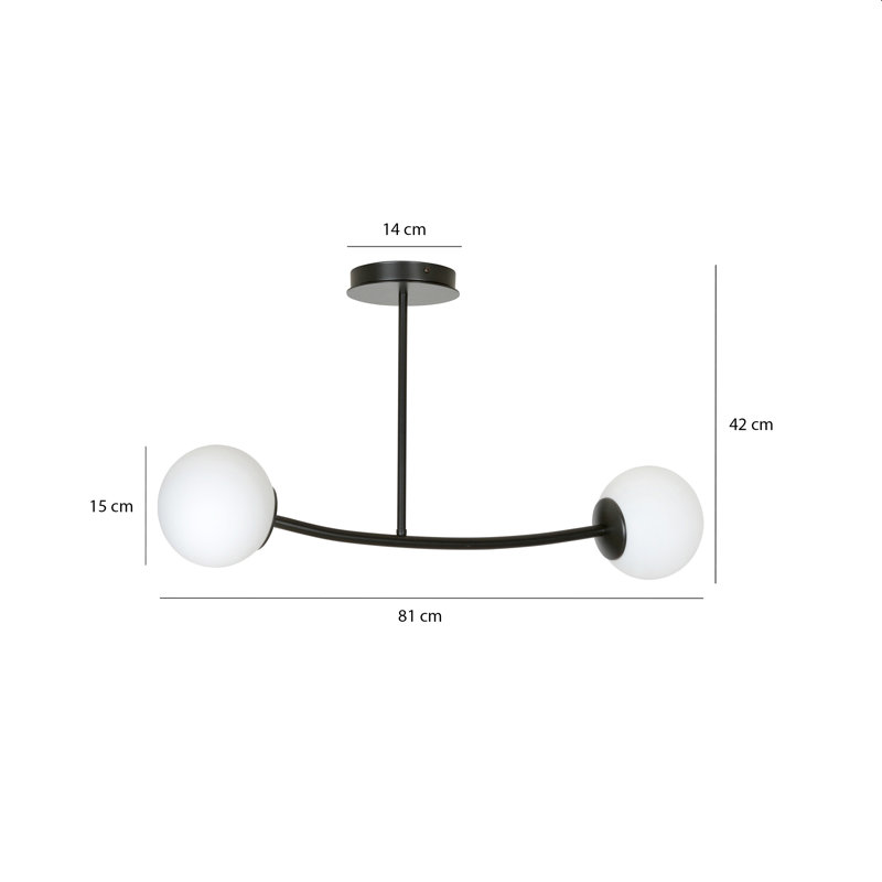 Higbee 2 - Light Unique/Statement Pendant, Black