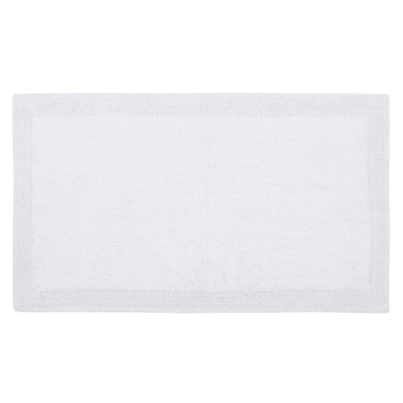 Tapis de bain réversible de couleur unie BRUSS, Blanc, L 24 po x L 40 po