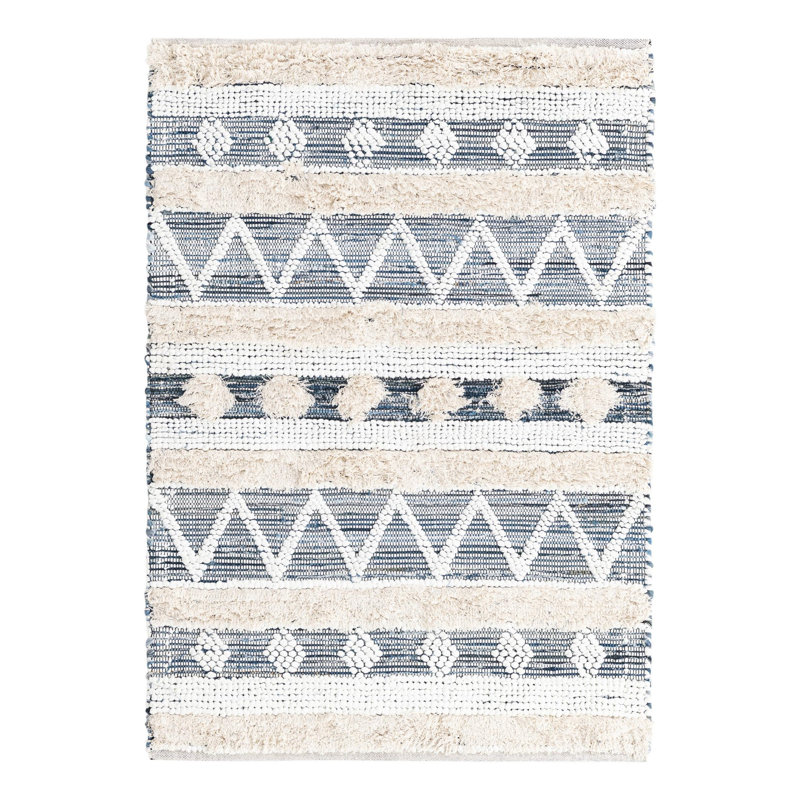 Ameleah Cotton Geometric Indoor Rug, Rectangle 4'1" x 6'1"