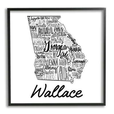 Georgia State Typography cmw-046 Personalized Wall Art