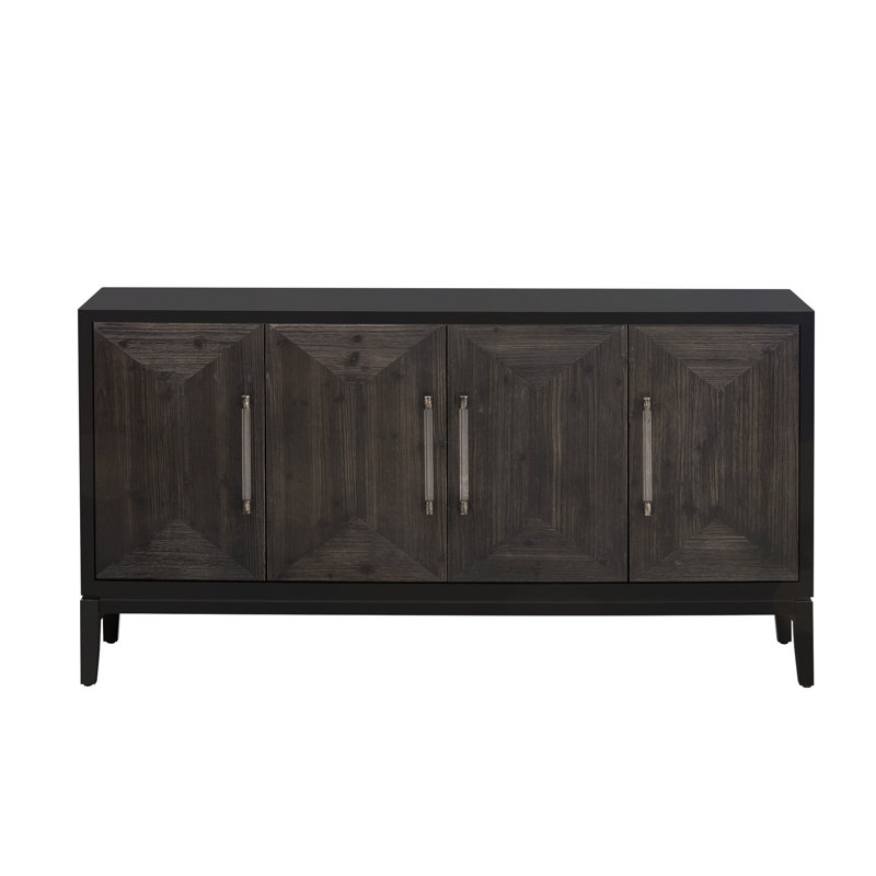 Versatile FourDoor Sideboard with Exquisite Design for All Spaces, Black