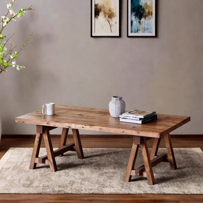 Traditional design solid wood coffee table