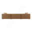 Ensemble de canapé modulaire contemporain, finition suède chocolat avec 2 coussins assortis
