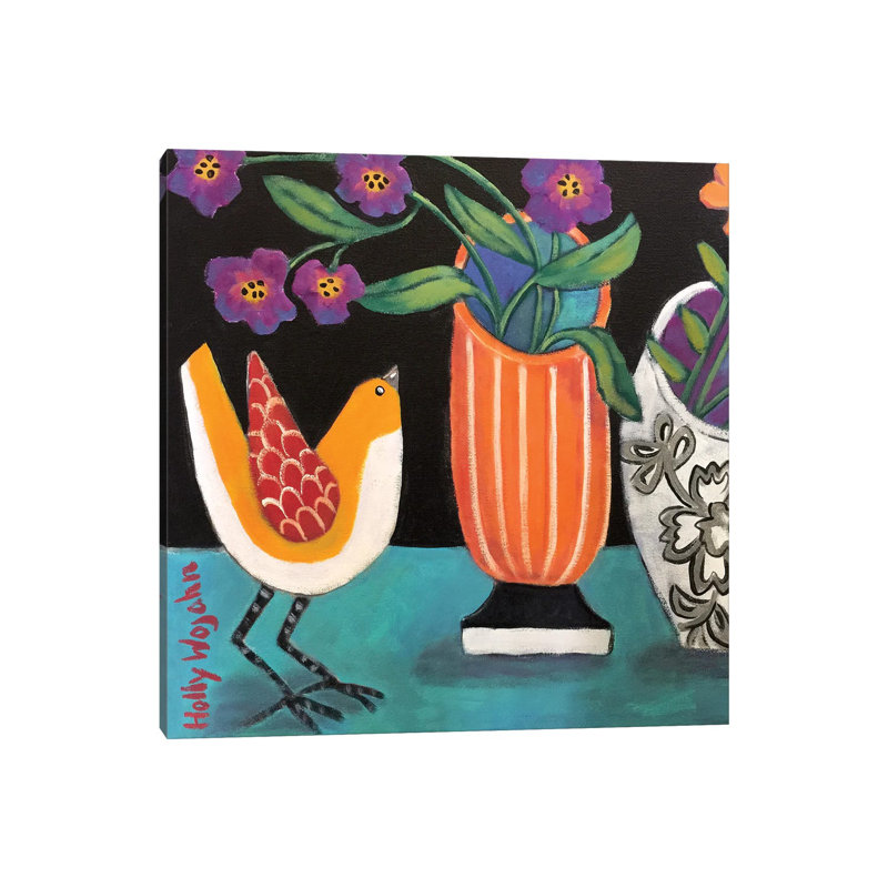 Two More Cheery Vases And A Chirp More by Holly Wojahn - Wrapped Canvas Gallery-Wrapped Canvas Giclée, 12" H x 12" W