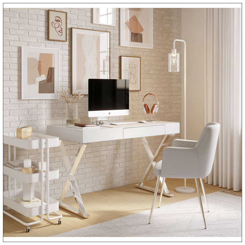 Modern And Durable Desk With Extra Storage For Efficient Workspace