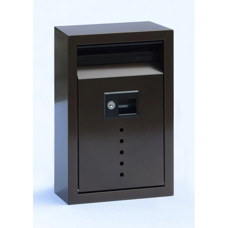 Boîte aux lettres murale verrouillable vault, Acier inoxydable, H 13 po x l 8,5 po x P 4 po