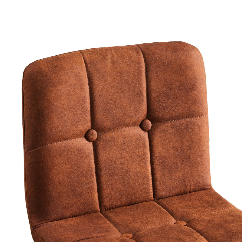 Anglers Upholstered Counter Stool with Metal Frame, Brown