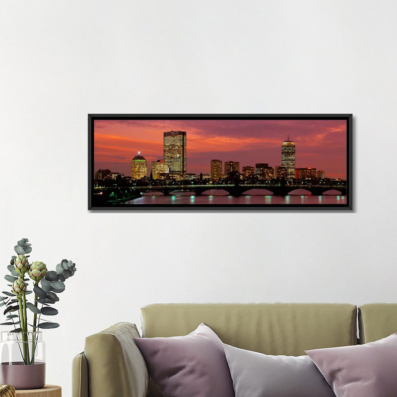 "Back Bay" panoramique, Boston, Massachusetts, reproduction de photo sur toile, H 16 po x l 48 po x P 1,5 po