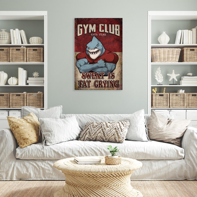 «Khaylani Gym Club Sweat Is Fat Crying», reproduction d'art rectangulaire sur toile tendue sur toile tendue