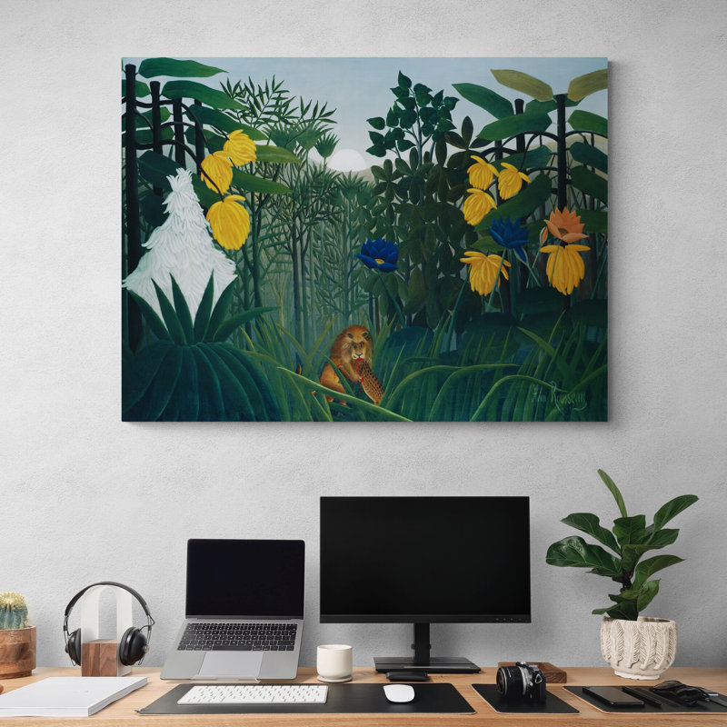 The Repast Of The Lion by Henri Rousseau - Wrapped Canvas Painting, 41cm H x 61cm W