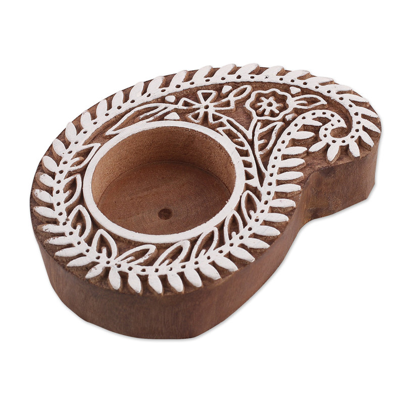 Porte-bougie en bois Bungalow Rose