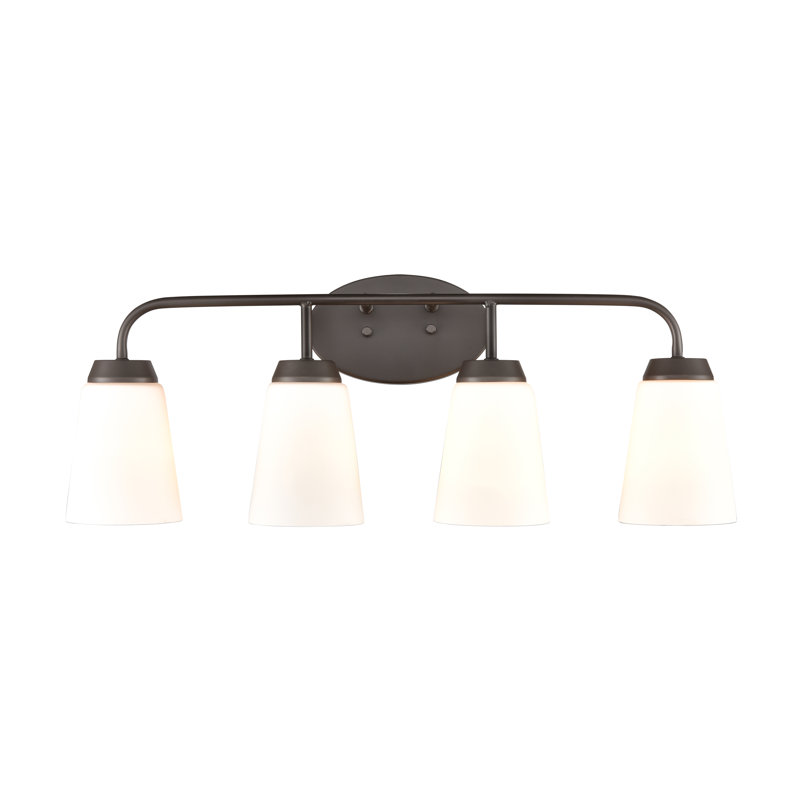 Éclairage pour salle de bain 4 lumières 28 po Crafton - Bronze huilé, H 10 po x l 28 po x P 6 po, Bronze frotté à l'huile