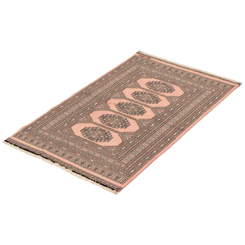 Tapis unique en laine noué à la main brun / rose nouvel âge 3 pi 1 po x 4 pi 11 po Molly-Mai