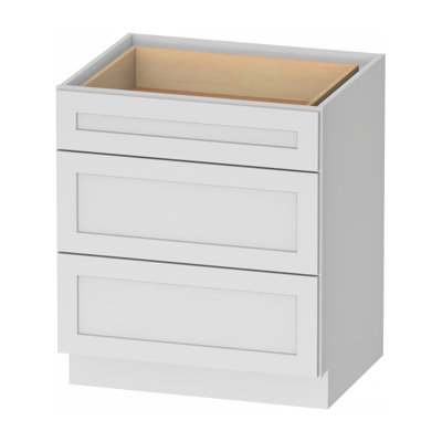 Meuble bas standard en contreplaqué blanc, prêt à assembler, Kindwood Eco Shaker, 76 cm (L) x 61 cm (P) x 88 cm (H),