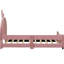 Lit de jour simple rembourré rose avec tête de lit à oreilles de lapin - Structure solide et stable