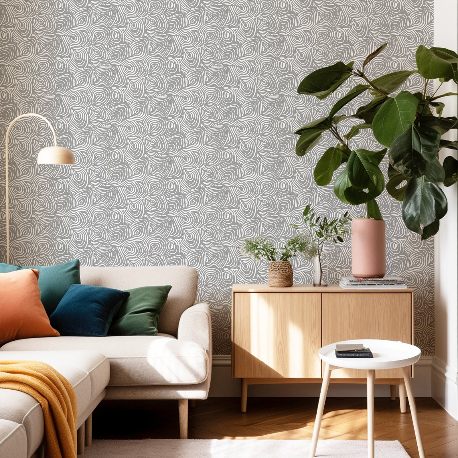 Lomé Wallpaper Roll, Charcoal, Faux Grasscloth, Non-pasted