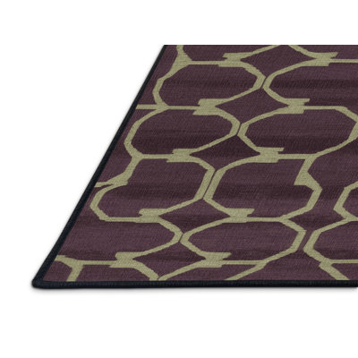 Machine Washable Trellis Black Area Rug