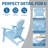 Blue Patio HDPE Folding Adirondack Chair With Cup Holder-471770984