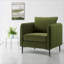 Chaise d'appoint, canapé simple confortable pour le bureau de la chambre à coucher du salon, avec coussin, pieds en métal | Velours | Mid-Century moderne