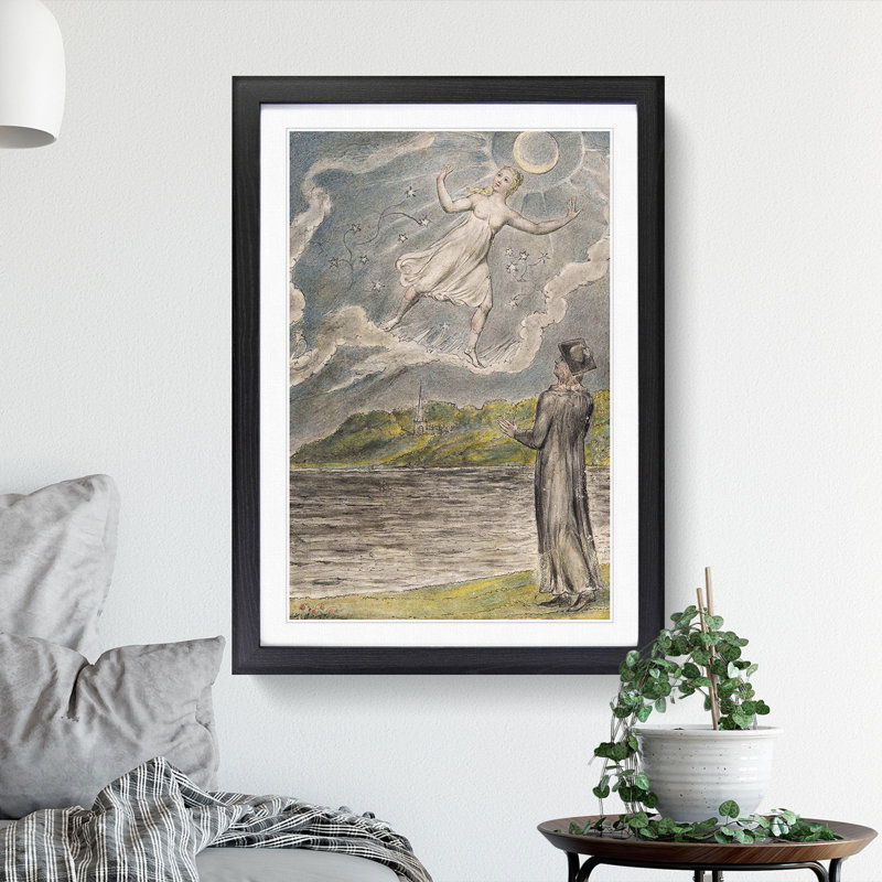 The Wandering Moon by William Blake - Picture Frame Painting, Black, 65cm H x 48cm W x 2cm D