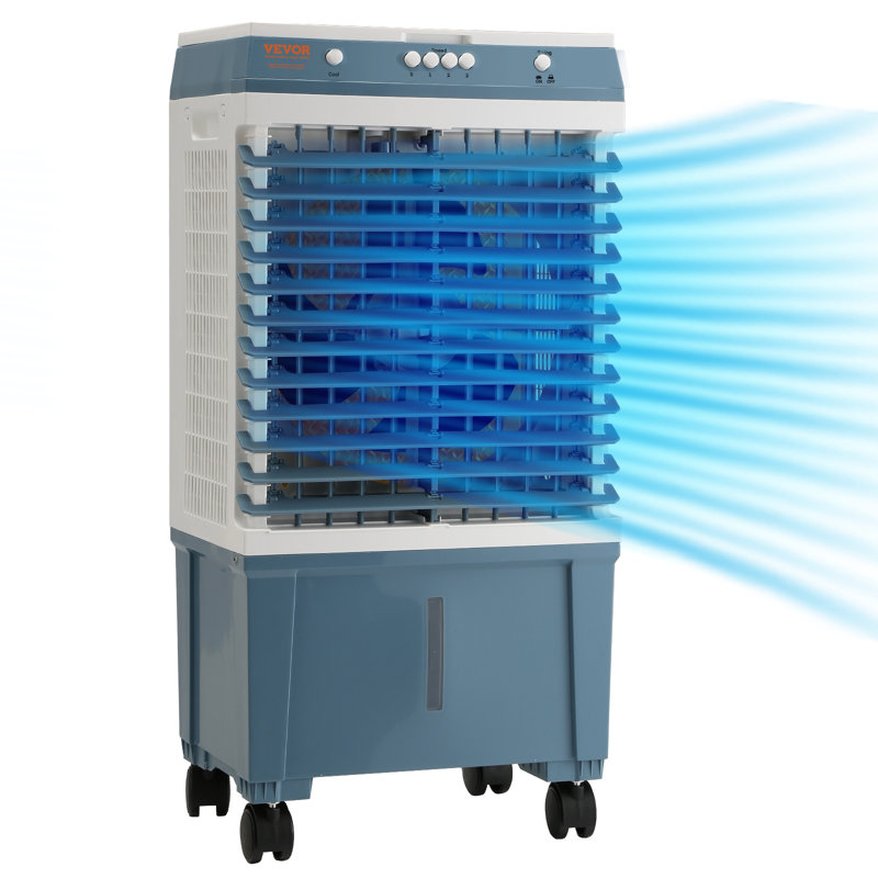 VEVOR 30.7" Blue Evaporative Air Cooler with Remote Control