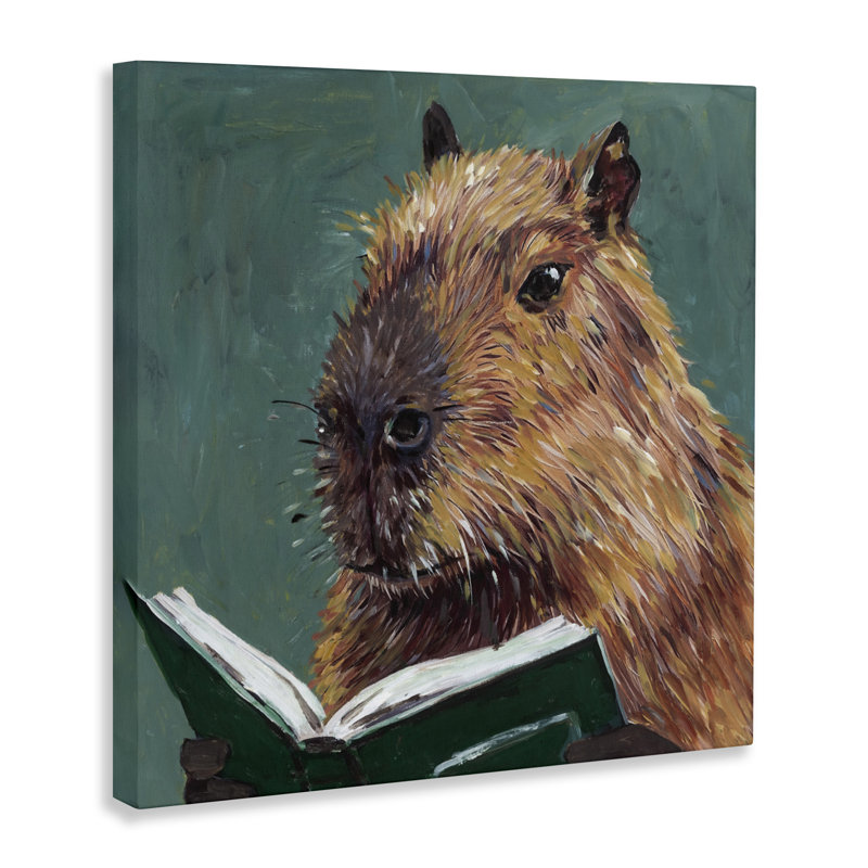 Toile de lecture cloutée Capybara, design par Studio Bautista, H 24 po x l 24 po