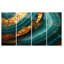 Ensemble de 4 décorations murales Agate Indigo Gold Waves - Marble-637301926