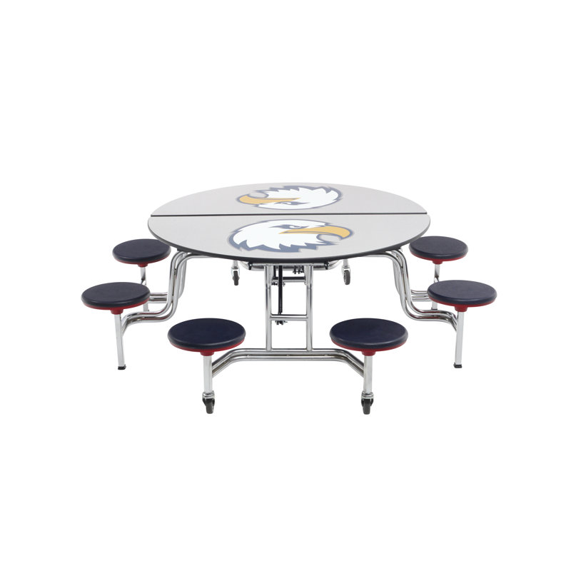 Mobile Stool Table - Round - 8 Stools