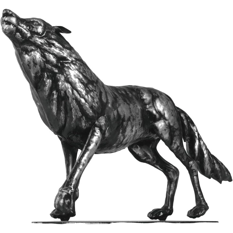 Metal Wolf Statue