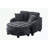Double sofa chaise longue with irregular armrests and two small throw pillows-119283248
