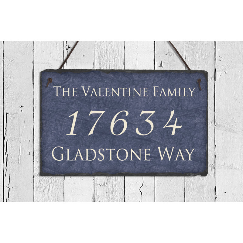 Plaque d'adresse murale sur 3 lignes Personalize Home, 2 trous pour suspension, H 10 po x l 16 po