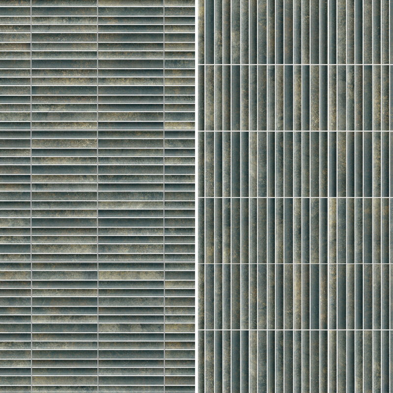 Rubik 5.88" x 11.75" Ceramic Patterned Tile, Green