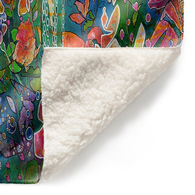 Couverture sherpa doux à plongée dans les fleurs, l 51 po x L 60 po