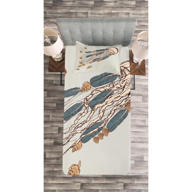Coastal Polyester Coverlet, Twin Coverlet + 1 Sham