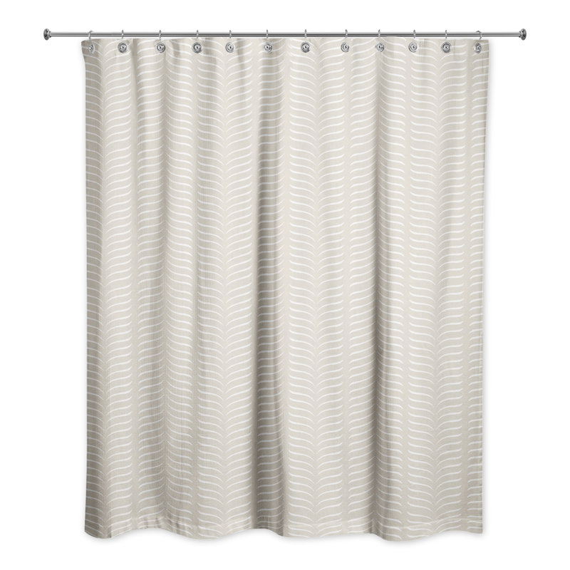 Rideau de douche simple à motif géométrique Adil, Beige