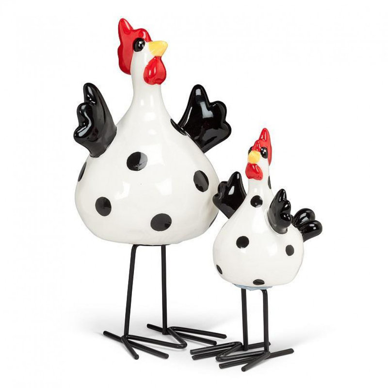 Figurine de poulet, H 8 po x l 4 po x P 4 po