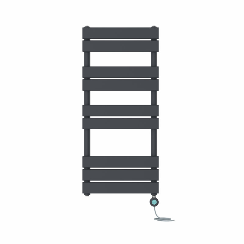 Flat Panel Towel Rail Heated Towel Rails, 100cm H x 45cm W x 6.2cm D, Anthracite